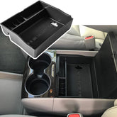EDBETOS front view console tray showing organized top shelf and neat layout