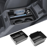 EDBETOS front view of console tray showing neat organization and quick access