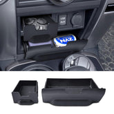 EDBETOS front view installed in 4Runner console showing seamless OEM fit and tidy storage