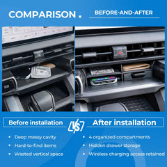 EDBETOS top view revealing four compartments for quick organization benefit