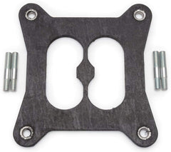 Edelbrock 9266 front view showing gasket and extended studs for reliable heat isolation