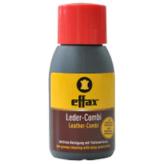 Effax being applied with cloth to saddle showing gentle cleaning and conditioning