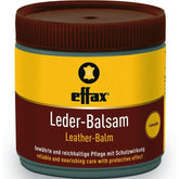 Effax leather balm 500ml front jar showing label and volume, clear product benefit