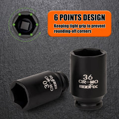 EGOFIX 3/8-to-1/2 adapter and universal joint detail enabling versatile reach