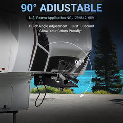 EJYTRVT side profile of mount on hitch highlighting low profile and stability