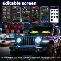 Ekavtor mounted inside car interior demonstrating synchronized dual-screen effect