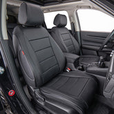 EKR front seat cover installed showing snug custom fit and clean look