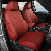 EKR front seat full set installed in burgundy showing clean finish and protection