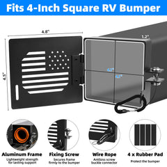 Elegananccy installed on RV bumper demonstrating secure storage