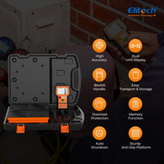 Elitech remote display close-up showing clear lb+oz readout for precise readings