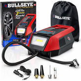 EMSON Bullseye front view showing compact pump and controls for quick roadside inflation