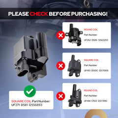 ENA square ignition coil close-up showing durable housing and fit