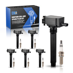 ENA ignition coils and plugs front packaging showing complete kit benefit