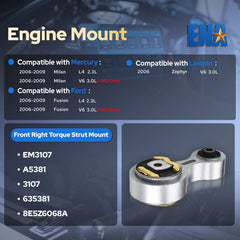 ENA torque strut close-up rubber and aluminum for vibration reduction