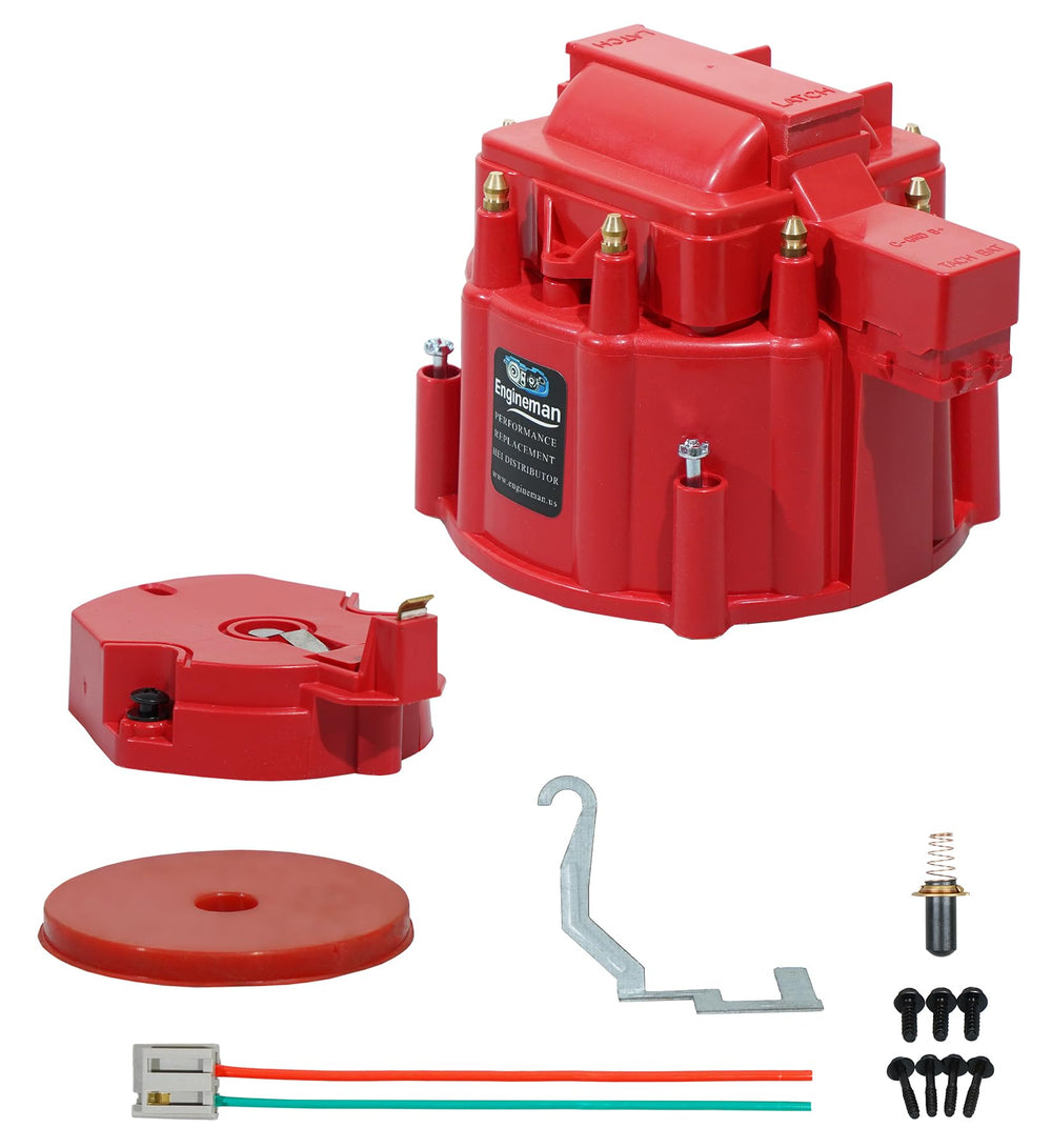 ENGINEMAN front view distributor cap showing terminals and fitment benefit