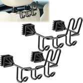 Enhon front view of black hard hat holder showing compact profile and sturdy frame benefit