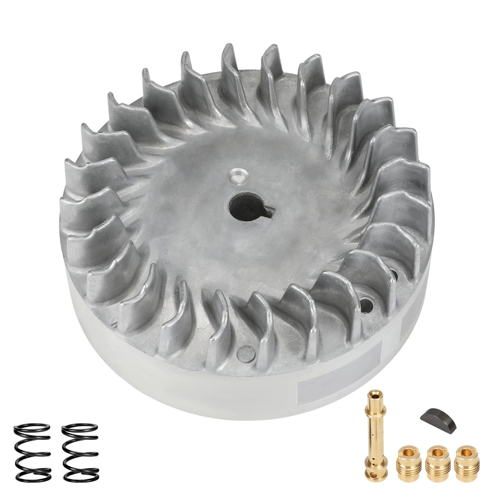 EOPOAYI flywheel front view showing bolt holes and balanced design for improved stability