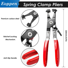Eoppen swivel-tip plier compressing clamp in tight space for easier installation