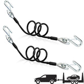 Eorbow front view of two coiled safety cables showing packaged pair and lengths