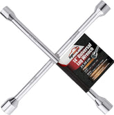 EPAuto front view of 4-way lug wrench showing all four sockets for quick selection and durability