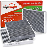 EPAuto CP157 front packaging showing three replacement filters and benefits