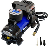 EPAuto inflator front view showing compact housing and plug for quick storage