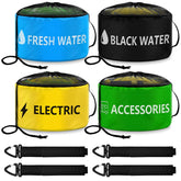 ERKOON front view of 4-pack storage bags showing colors and contents for quick identification