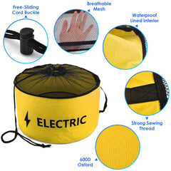 ERKOON yellow power cord bag with included straps for tidy cable storage