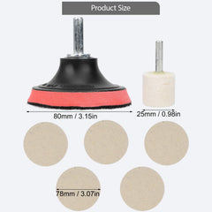 Espusta wool wheel detail highlighting soft fibers for gentle glass surface restoration
