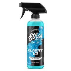 Ethos Handcrafted Car Care bottle front label showing product name and benefits