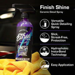 Ethos finish shine being sprayed onto car panel demonstrating quick application benefit