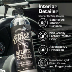 Ethos Handcrafted Car Care spray nozzle dispensing cleaner for quick application
