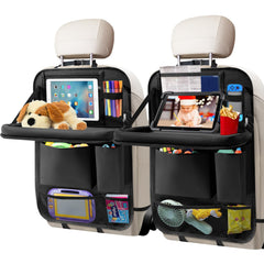 Etre Jeune front view of backseat organizer protecting seat and storing items