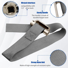 Eudaimonia forged steel handle close-up showing 1/2" drive compatibility benefit