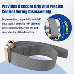 Eudaimonia next to ruler demonstrating 9" adjustment range for versatile use