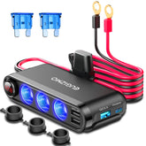 EUGIZMO front view showing three sockets and USB ports for versatile charging