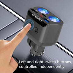 EUGIZMO cigarette lighter sockets with independent switches for control