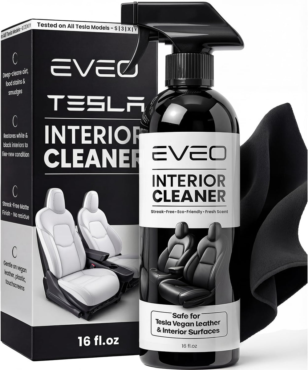 EVEO front label 16oz bottle showing product identity and safe cleaning