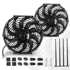 EVERESTWAY front view of 12-inch fan pair showing airflow advantage