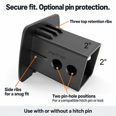 eVerHITCH side view of insert shows snug fit and easy push-in installation