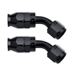 EVIL ENERGY 6AN 45° fitting front view showing compact profile and durable finish