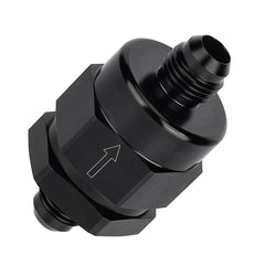 EVIL ENERGY front view of 6AN check valve showing compact body and finish