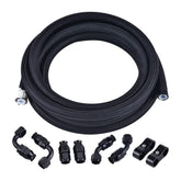 EVIL ENERGY front view of AN10 fuel line kit showing packaging and length benefit