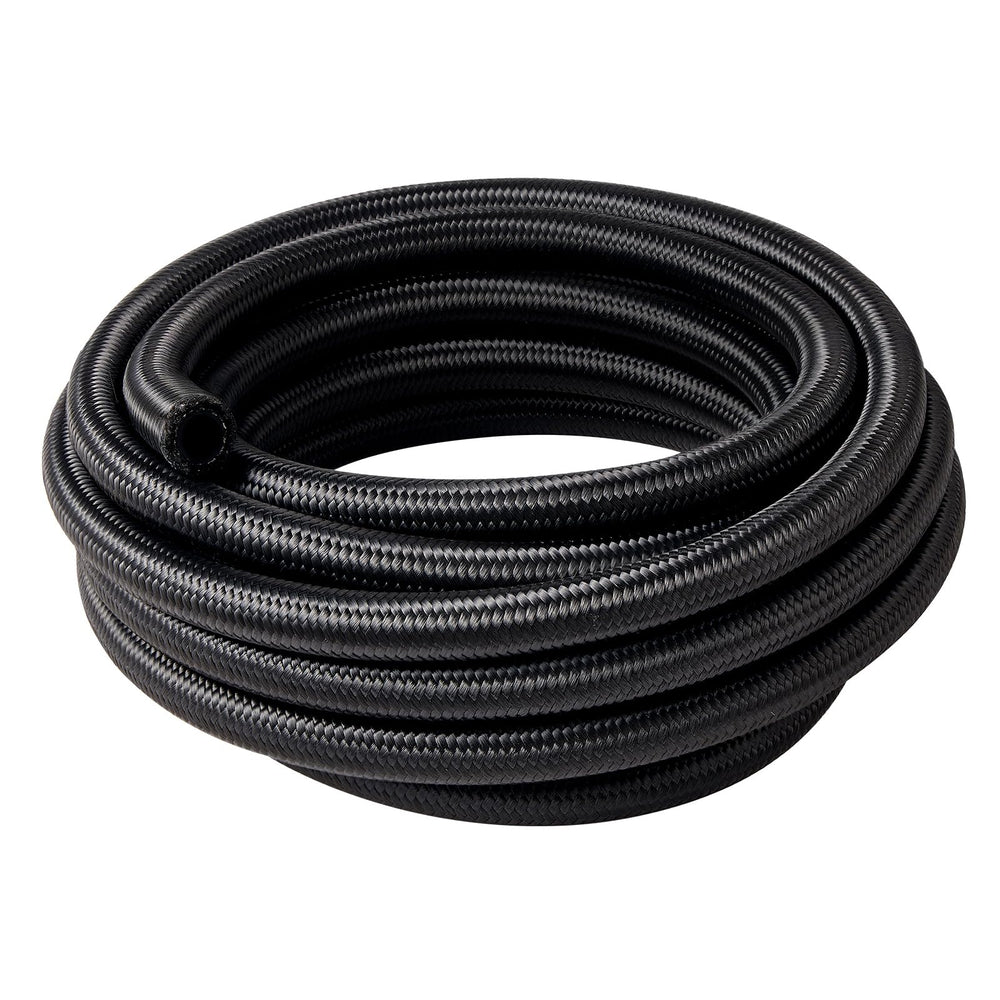 EVIL ENERGY front view of 20ft AN6 braided hose showing full spool and label benefit durability