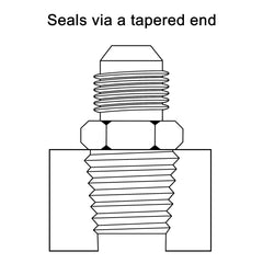 EVIL ENERGY adapter installed in engine bay demonstrating use in fuel or coolant line conversion