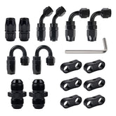 EVIL ENERGY front view of 6AN hose end kit showing complete contents and benefits