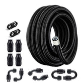 EVIL ENERGY front view of coiled AN6 PTFE hose showing length and finish for easy identification