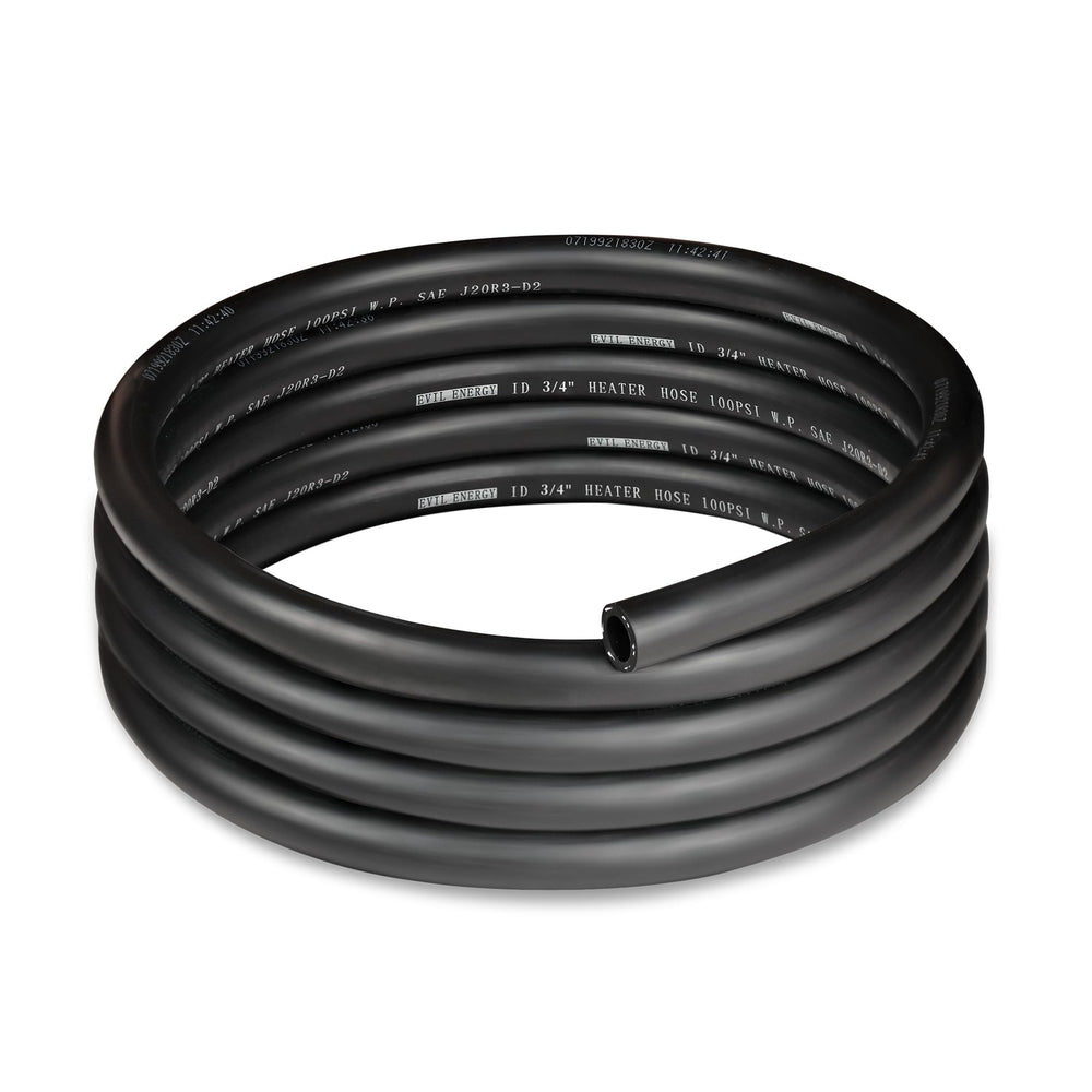 EVIL ENERGY front view of 10ft heater hose showing label and length, clear product identification and fit
