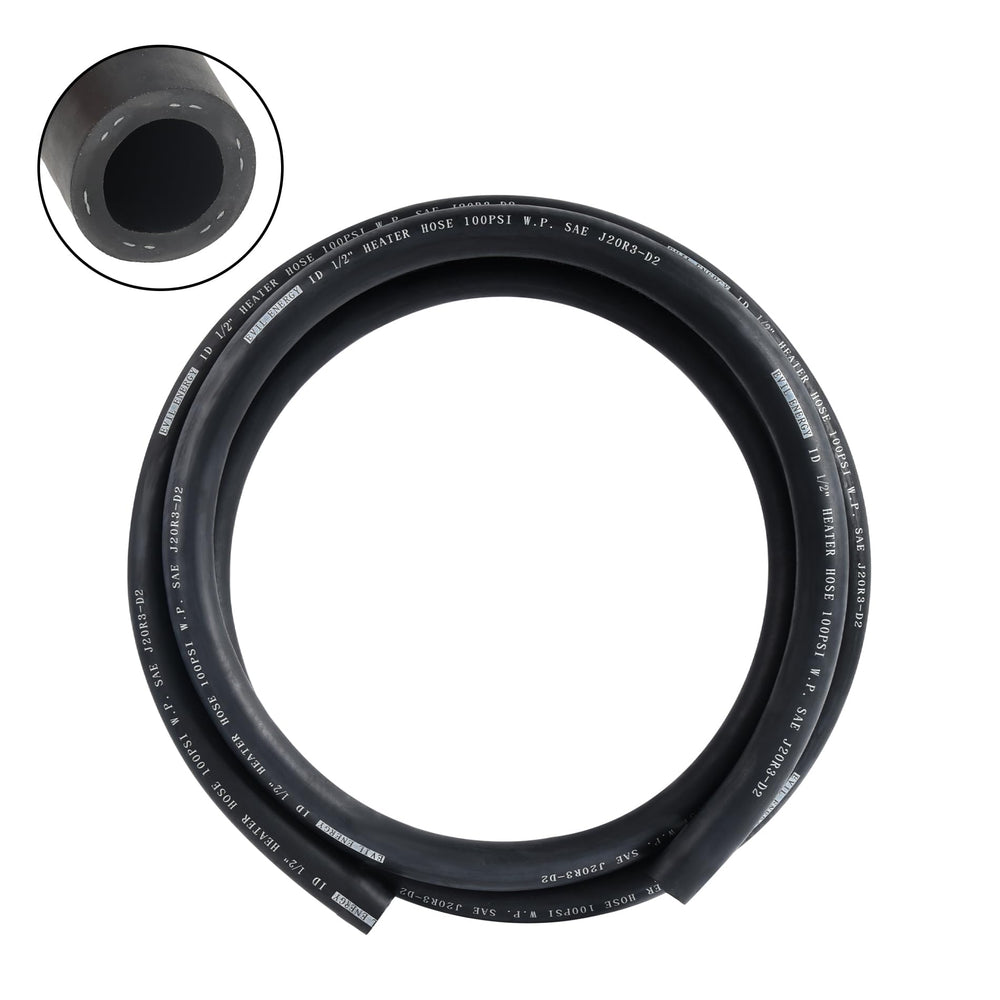 EVIL ENERGY front view of 5ft heater hose showing overall shape and fit