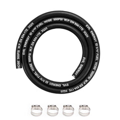 EVIL ENERGY front view of 5ft fuel hose showing label and compact packaging for quick selection